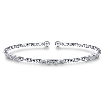 White Gold  Bujukan Diamond Stations Bangle Bracelet